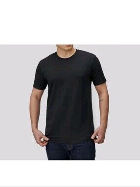 MANMADE THE T-SHIRT black Cotton Knit Logo Men's XL Crew Neck Short Sleeve
